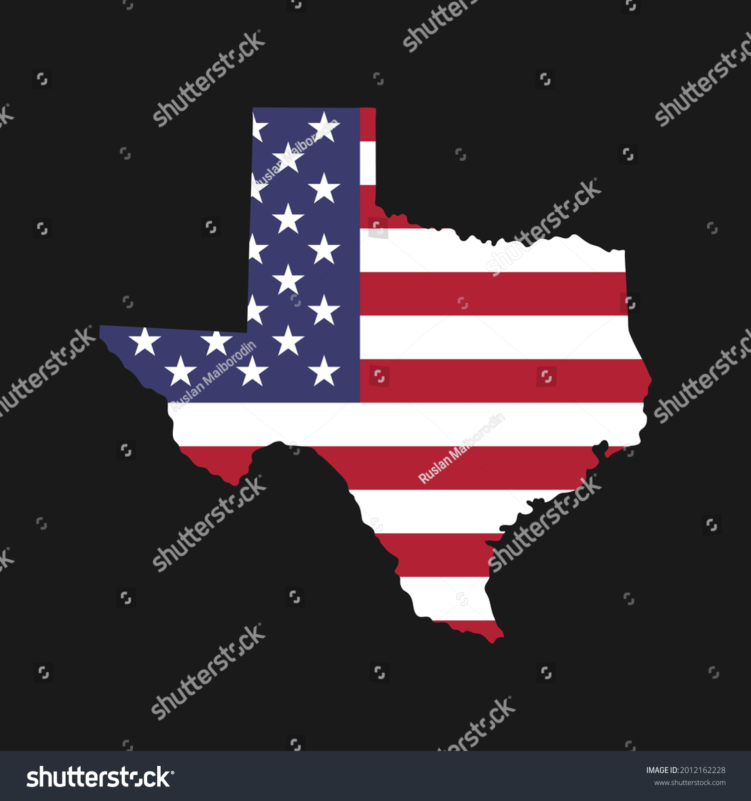 Texas State Map American National Flag Stock Vector (Royalty Free ...