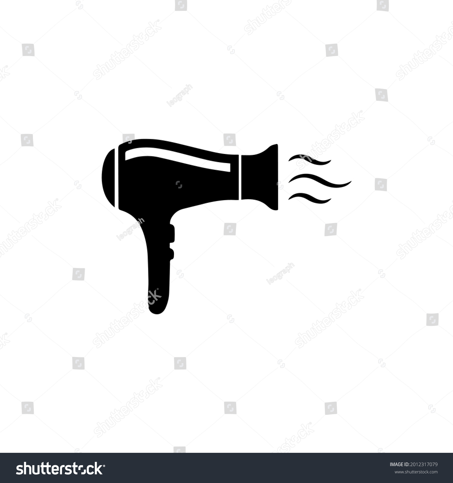 Hair Dryer Icon Silhouette Symbol Logo Stock Illustration 2012317079 ...