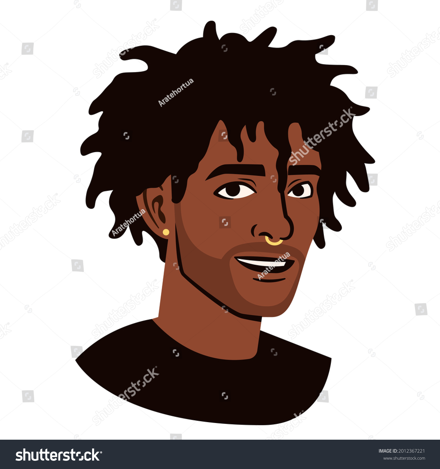 Isolated Avatar Afro American Man Vector Stock Vector (Royalty Free ...