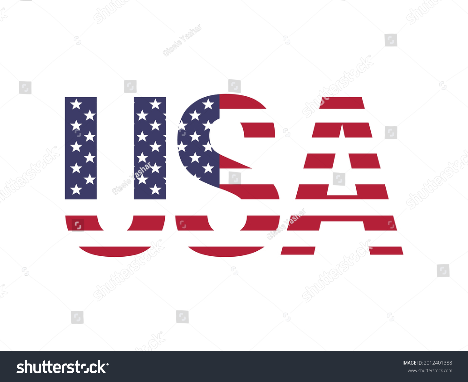 Usa Logo Usa Text Flag Colours Stock Vector (Royalty Free) 2012401388 ...