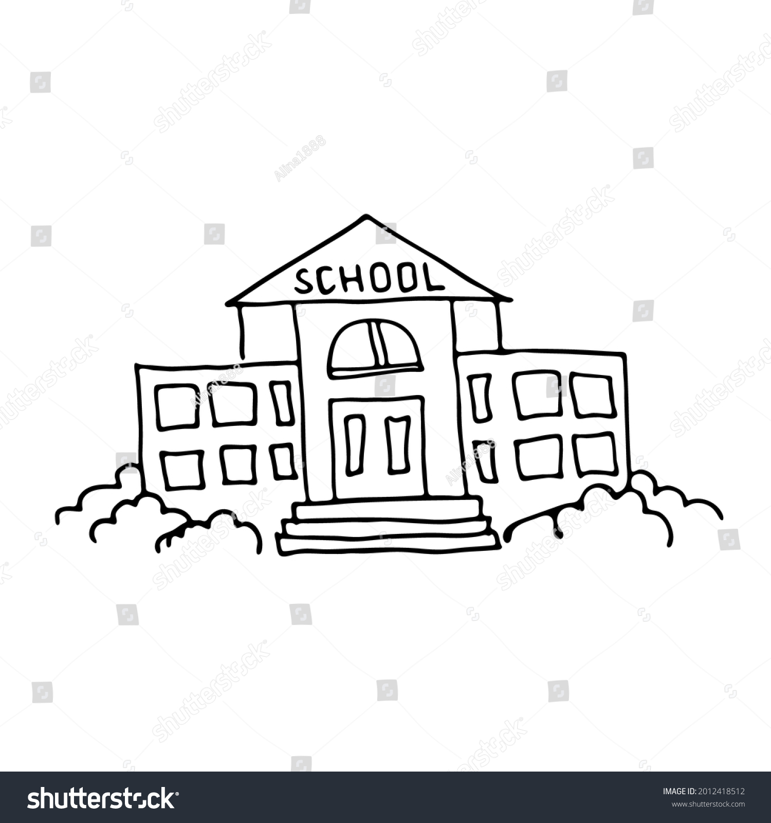 Doodle Image School Building Handdrawn Image Stock Vector (Royalty Free ...