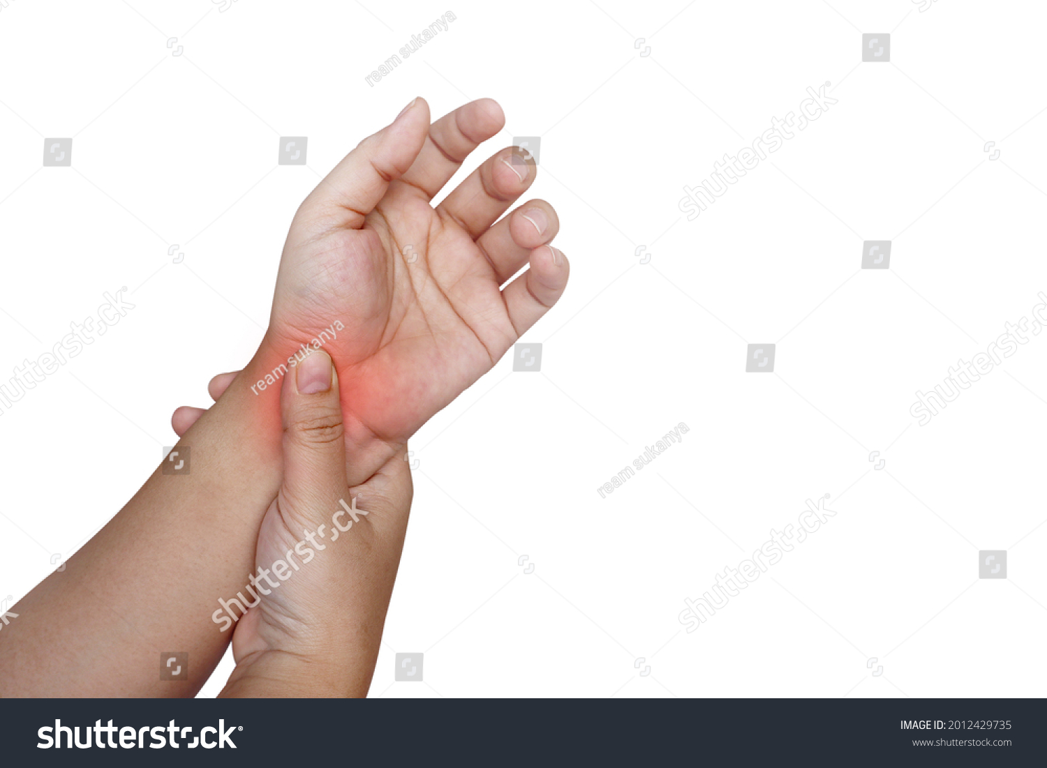 Women Show Wrist Hand Sensation Numbness Stock Photo 2012429735