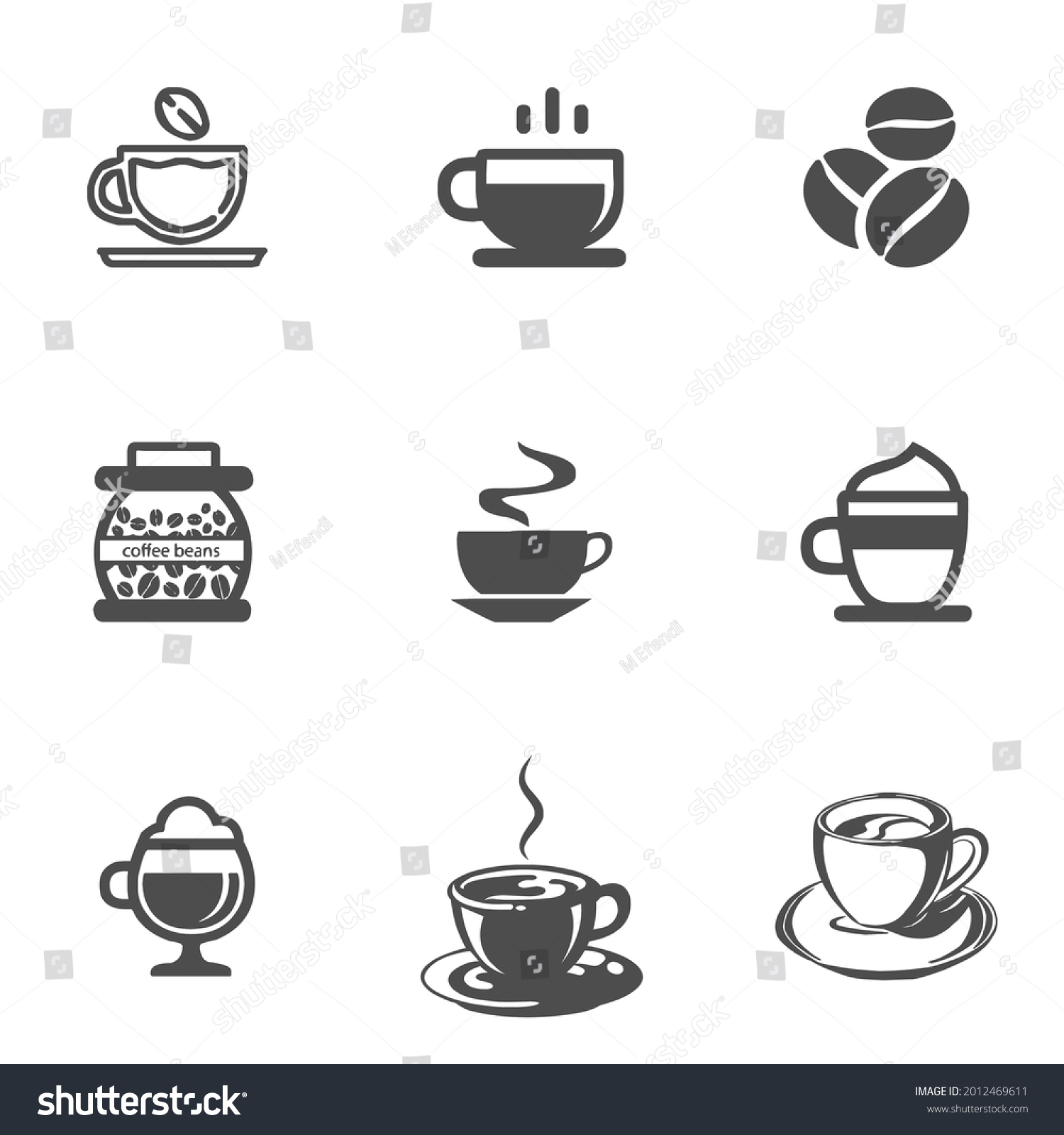 Collection Coffee Cup Logos Icons Various Stock Vector (Royalty Free ...