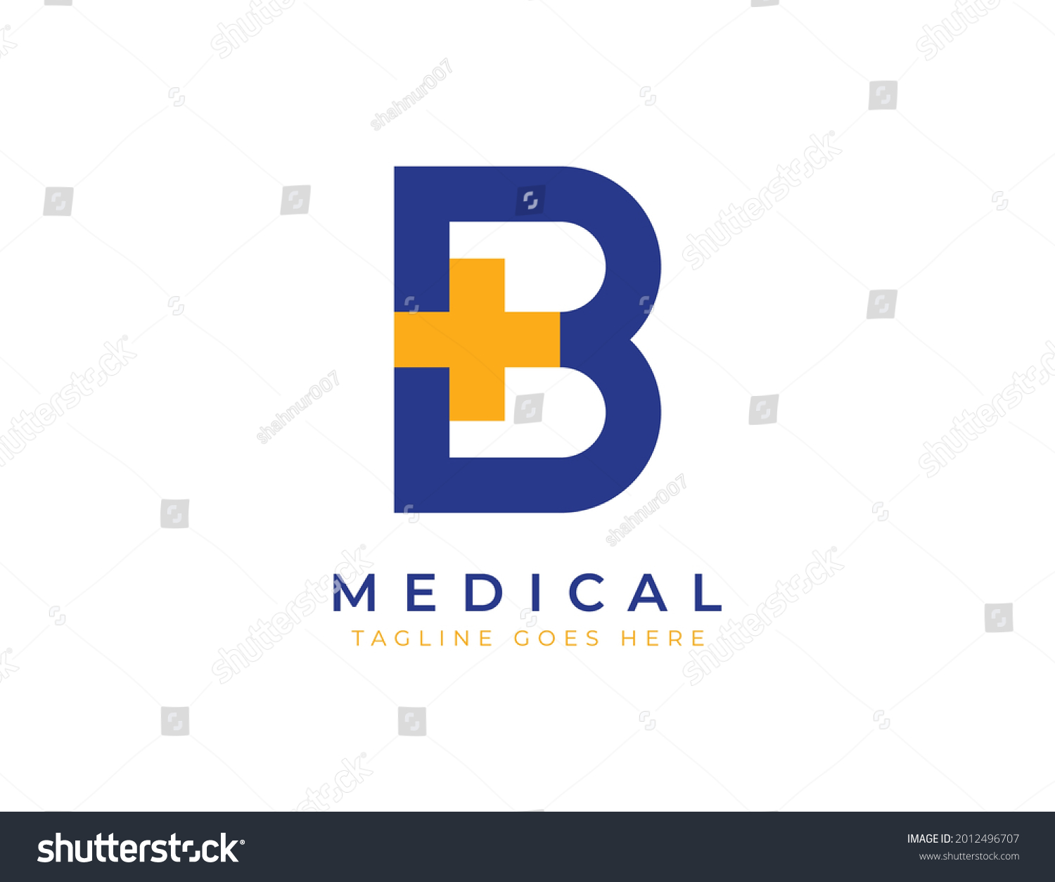 Initial Letter B Medical Logo Template Stock Vector (Royalty Free ...