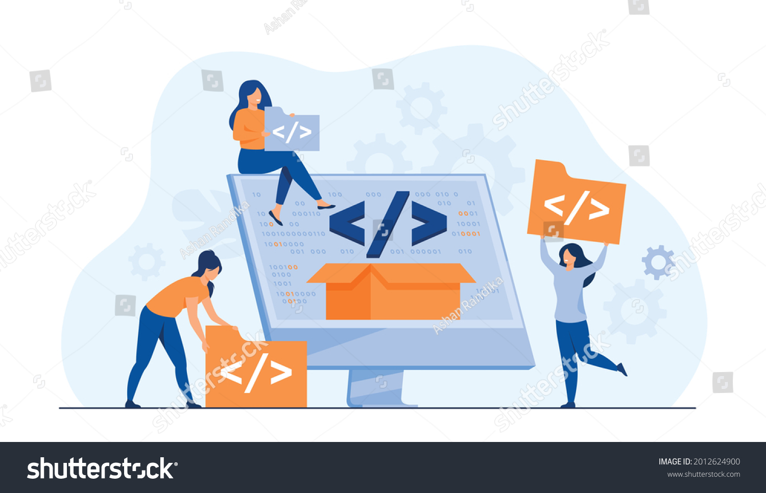 Software Engineer Concept Web Design Development Stock Vector (Royalty ...