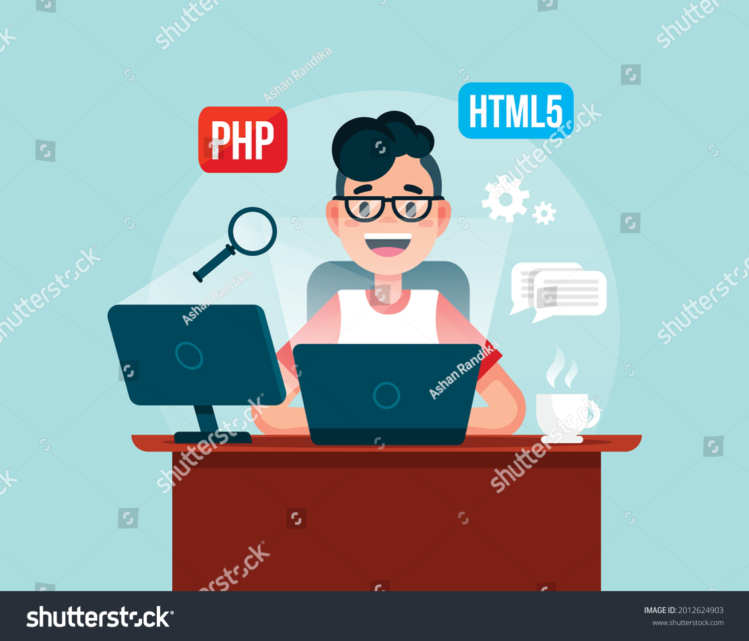 Software Engineer Concept Web Design Development Stock Vector (Royalty ...