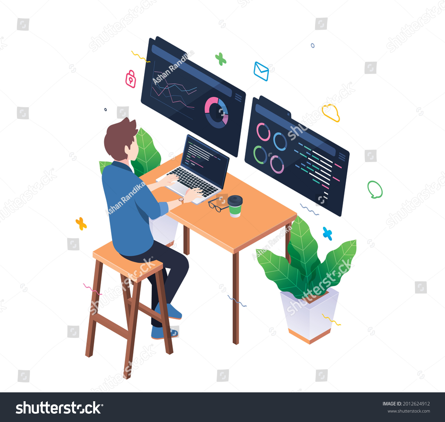 Software Engineer Concept Web Design Development Stock Vector (Royalty ...