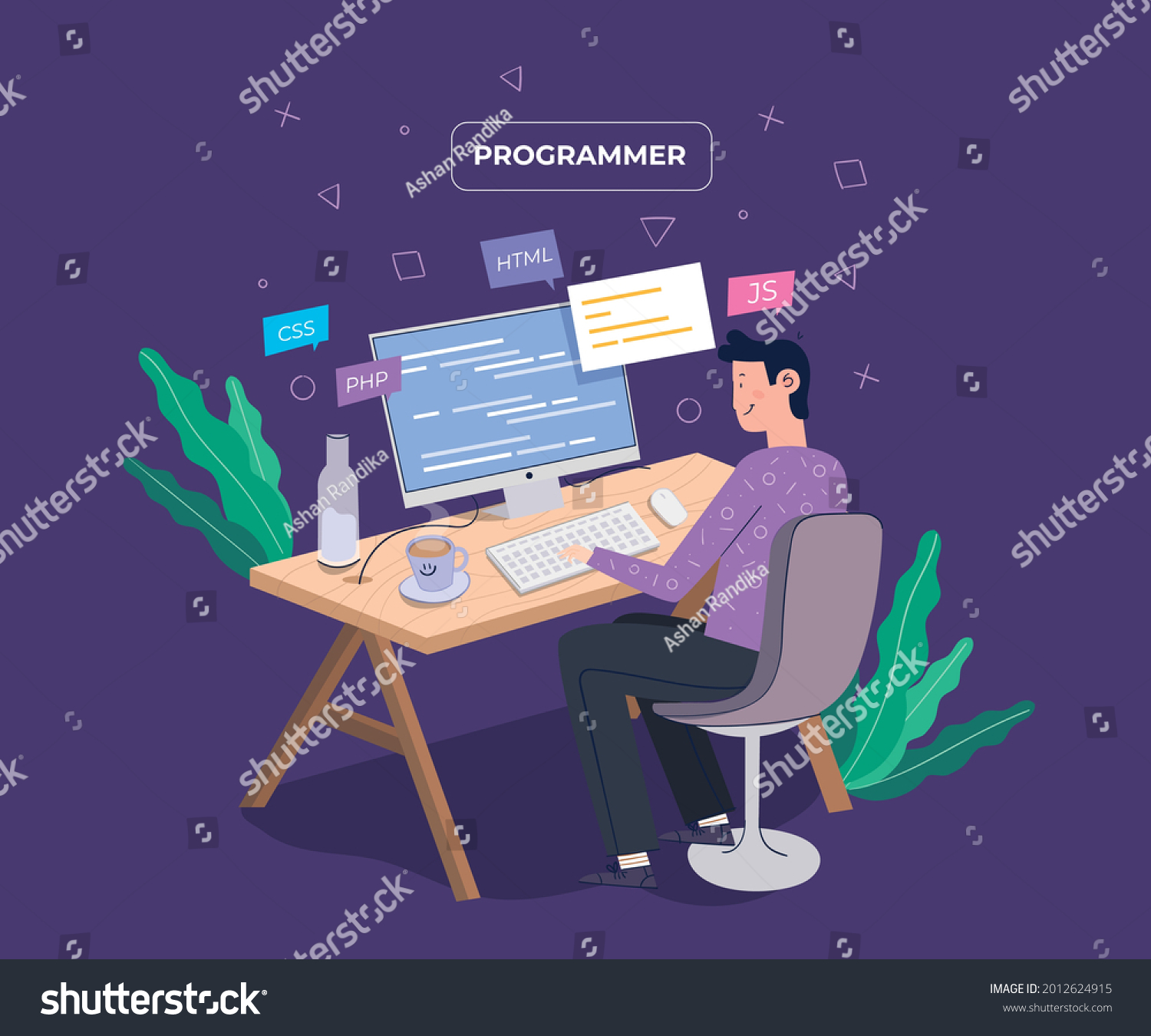 Software Engineer Concept Web Design Development Stock Vector (Royalty ...