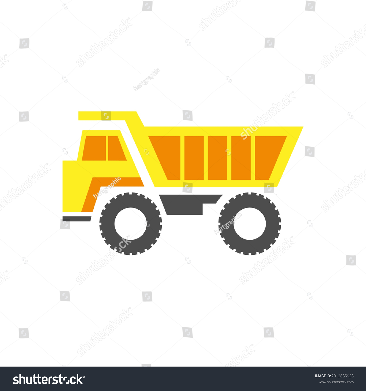 Mining Dump Truck Vector Icon Heavy Stock Vector (Royalty Free ...