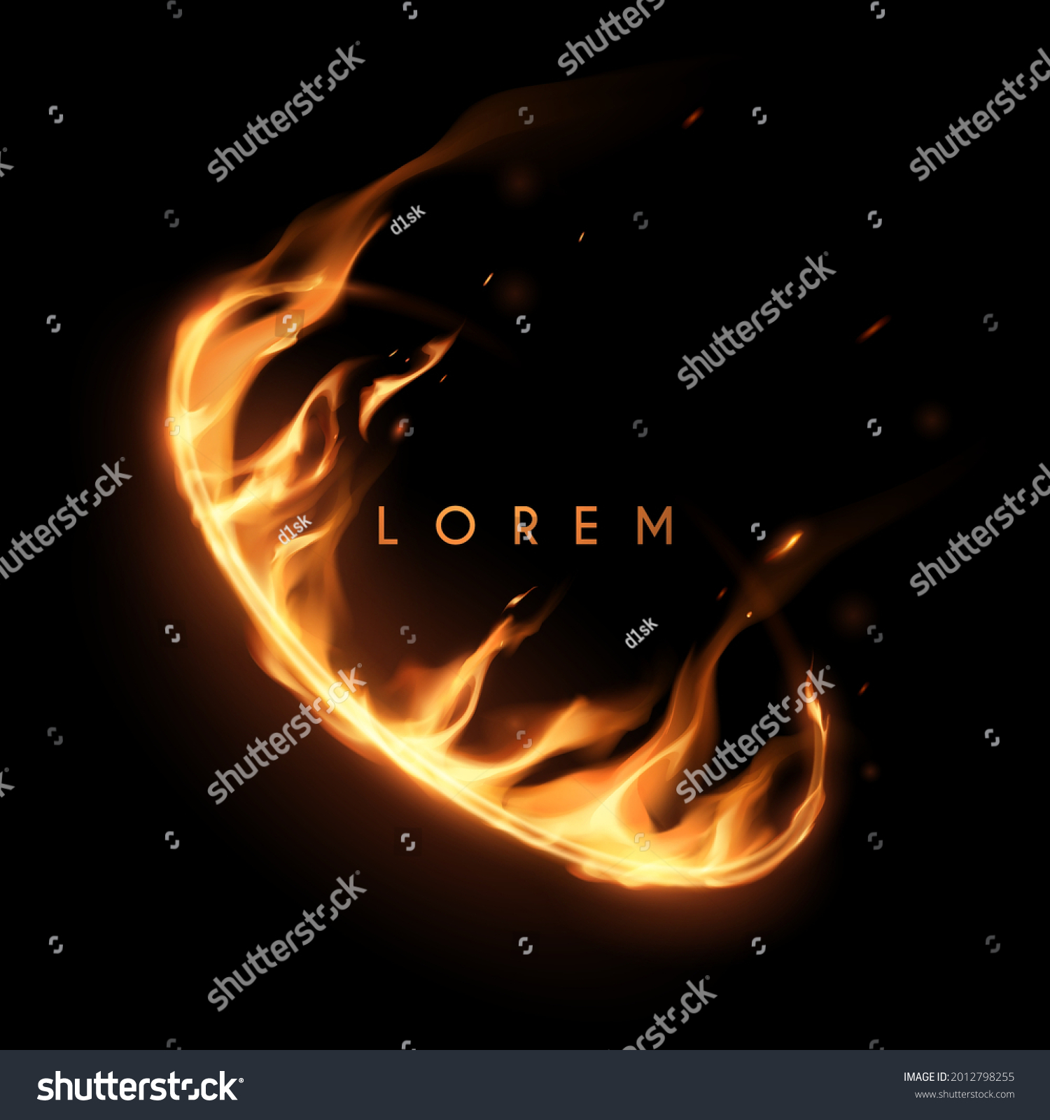 Light Ring Fire Flames Effect On Stock Vector Royalty Free Shutterstock