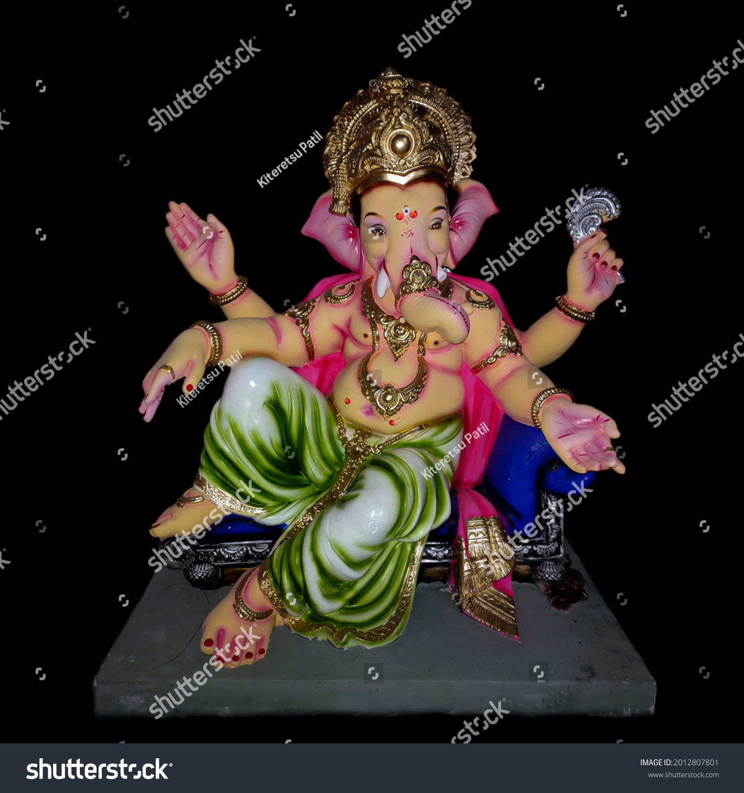 Hindu God Ganesha Dark Background Stock Photo 2012807801 | Shutterstock