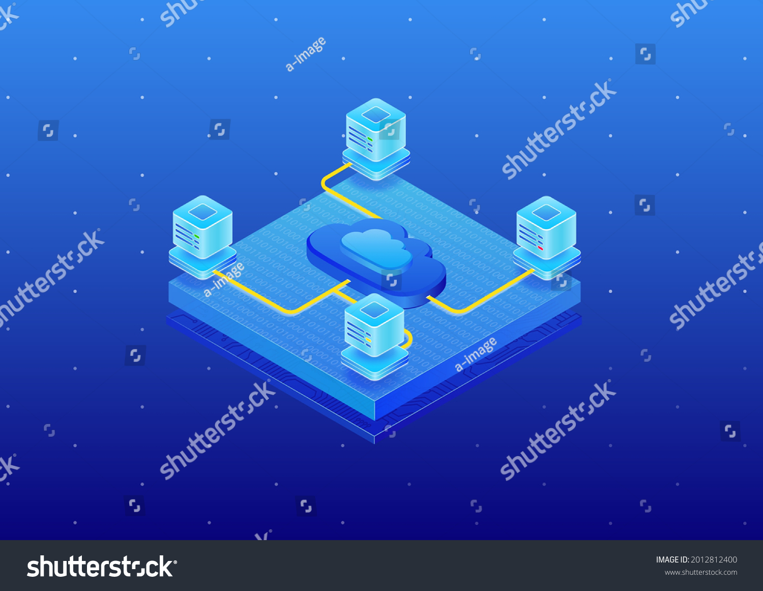 cloud-computing-platform-data-centers-3d-stock-vector-royalty-free