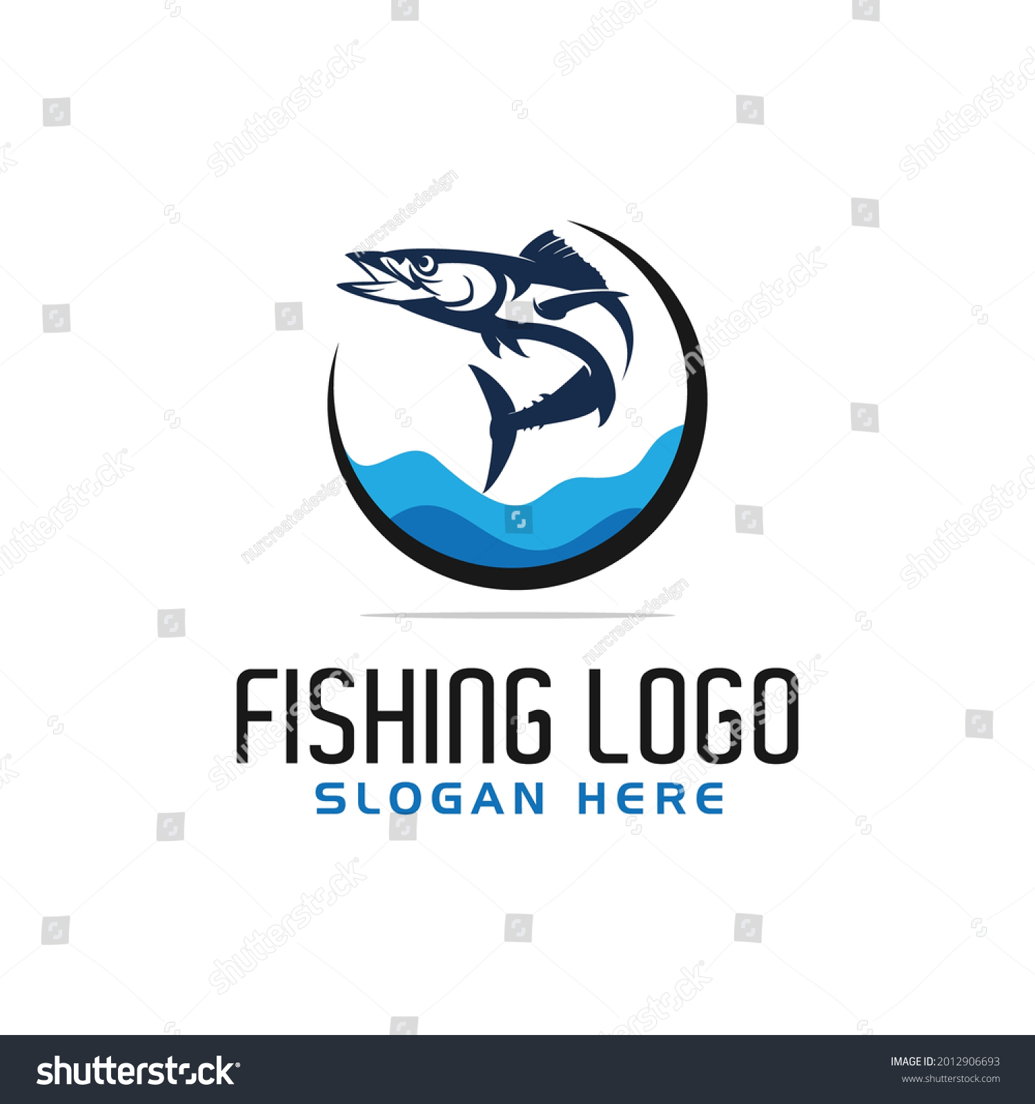 King Fish Jumping Logo Designfor Fishing Stock Vector (Royalty Free ...