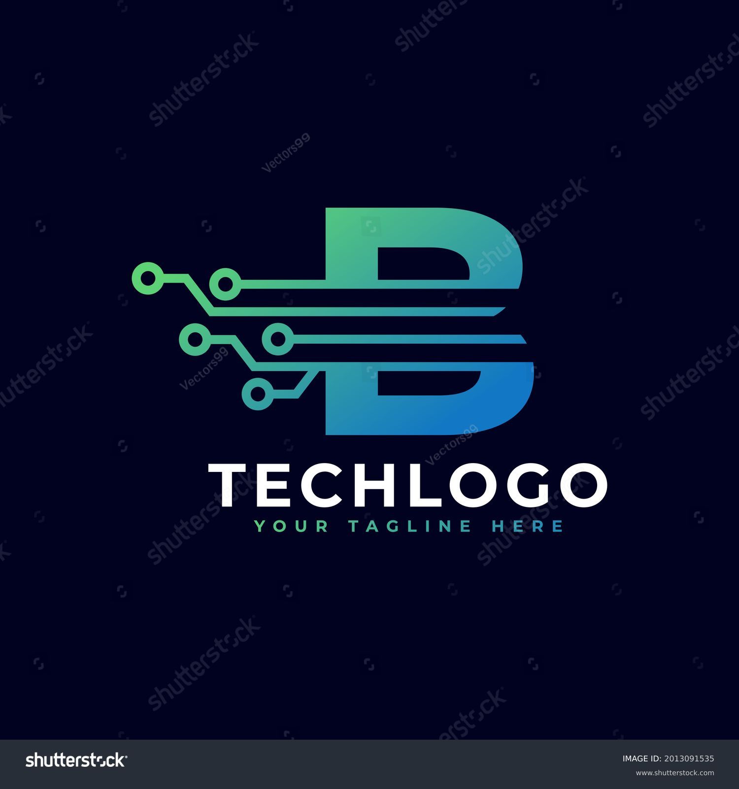 Tech Letter B Logo Futuristic Vector Stock Vector (Royalty Free ...