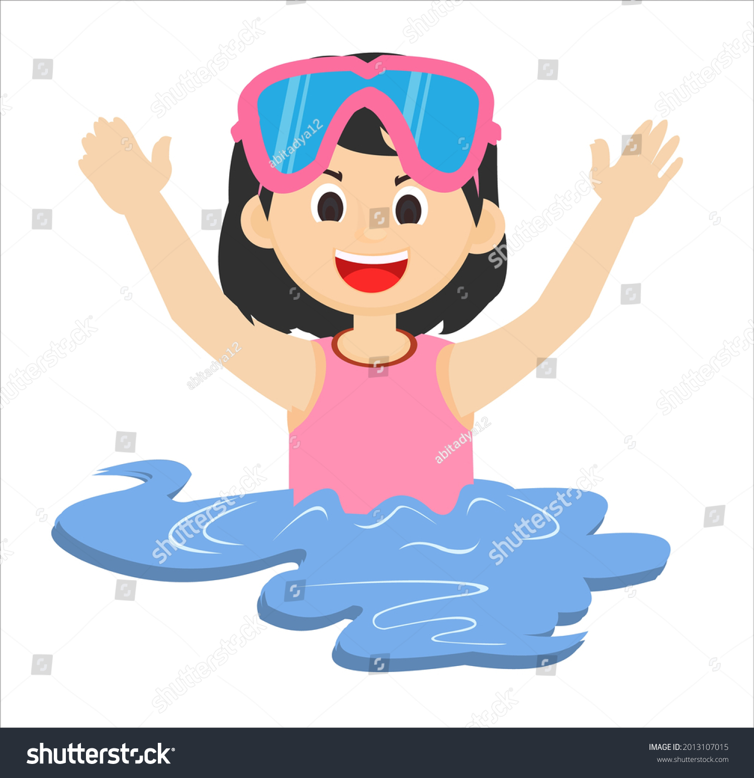 Female Swimmer Character Illustration Illustration Swimmer Stock Vector ...