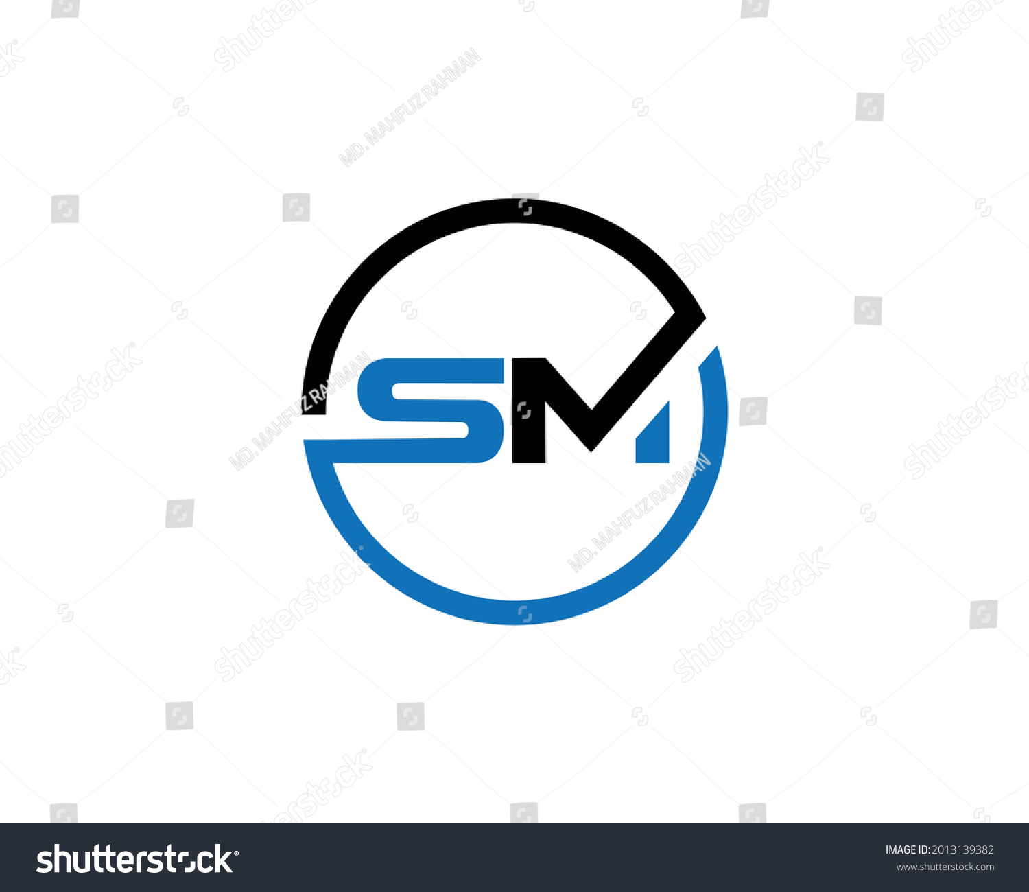 Sm Letter Logo Design Creative Modern Stock Vector (Royalty Free ...