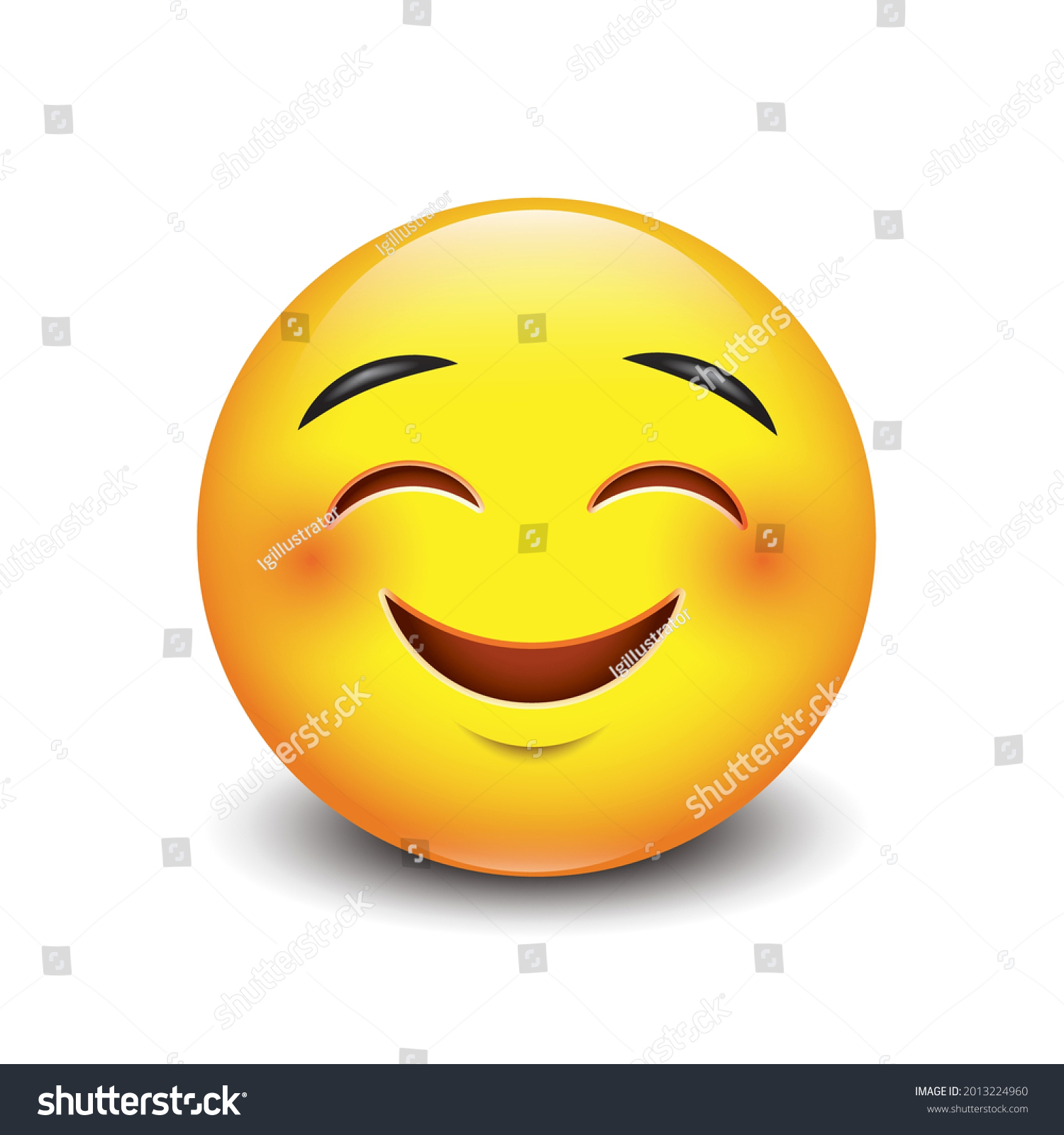 Smiling Emoticon Happy Eyes Emoji Vector Stock Vector (Royalty Free ...