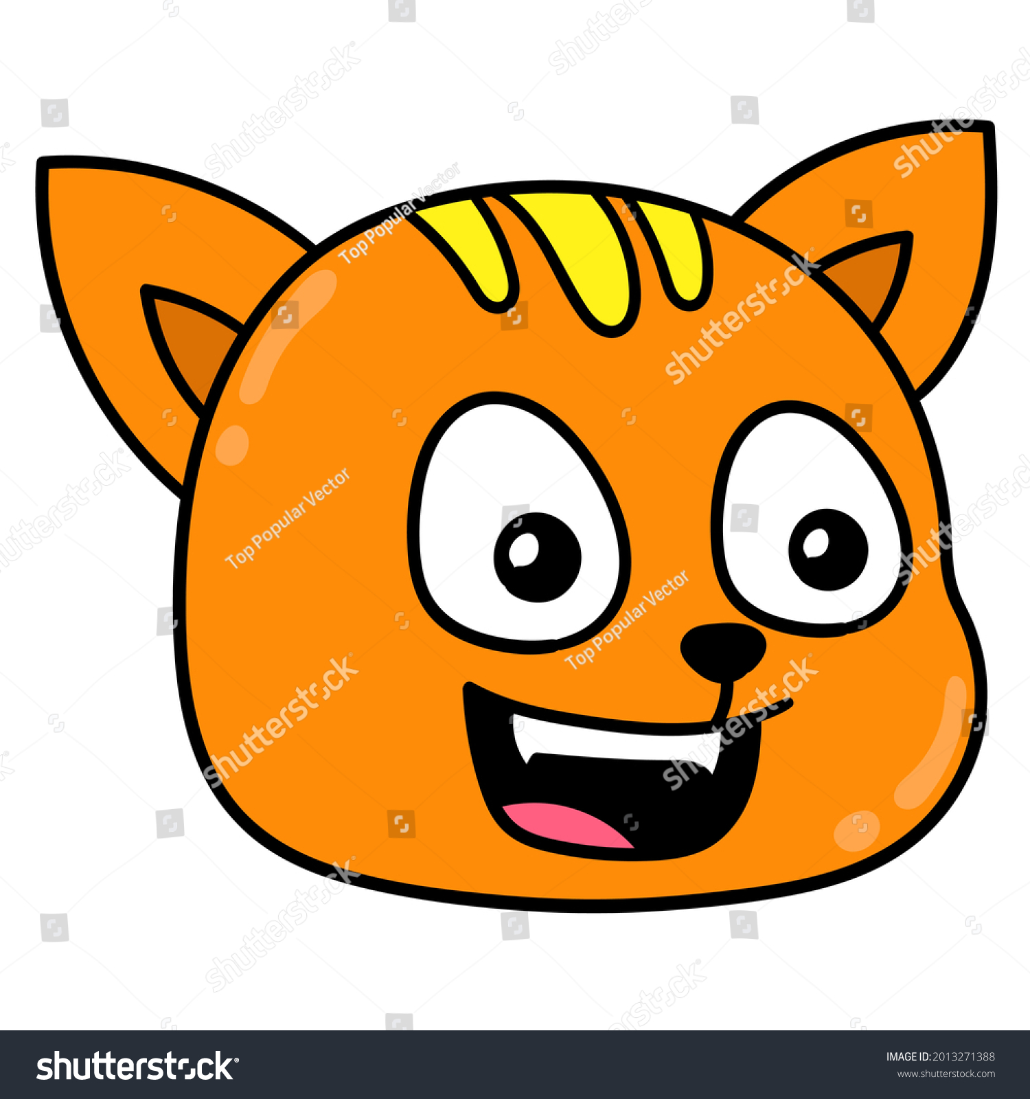 Orange Cat Head Smiling Happily Vector Stock Vector (Royalty Free ...