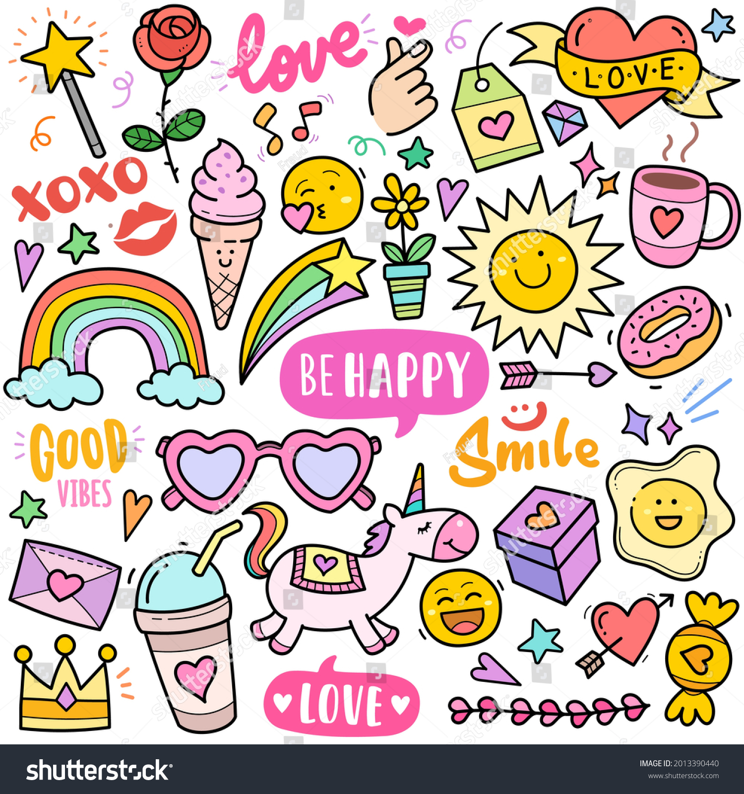 Happiness Joy Abstract Concept Colorful Graphics Stock Vector (Royalty ...