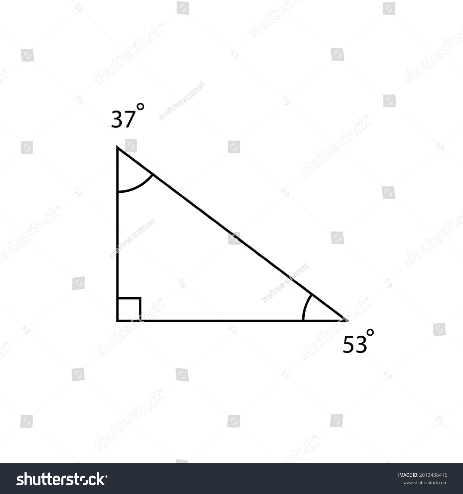 Right Triangle Numbers Indicating Angles 53 Stock Vector (Royalty Free ...