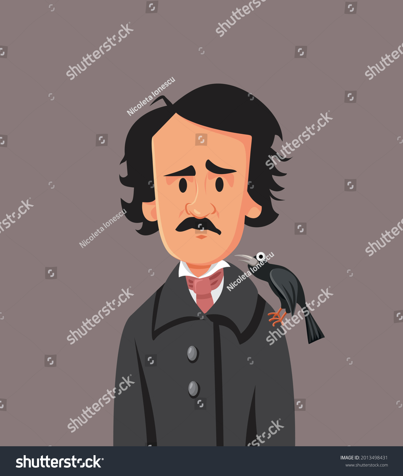 Edgar Allan Poe Vector Caricature Illustration Stock Vector (Royalty ...