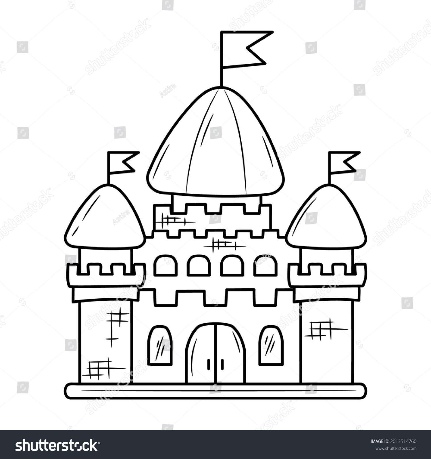 Royal Palace Doodle Vector Illustration Hand Stock Vector (Royalty Free ...