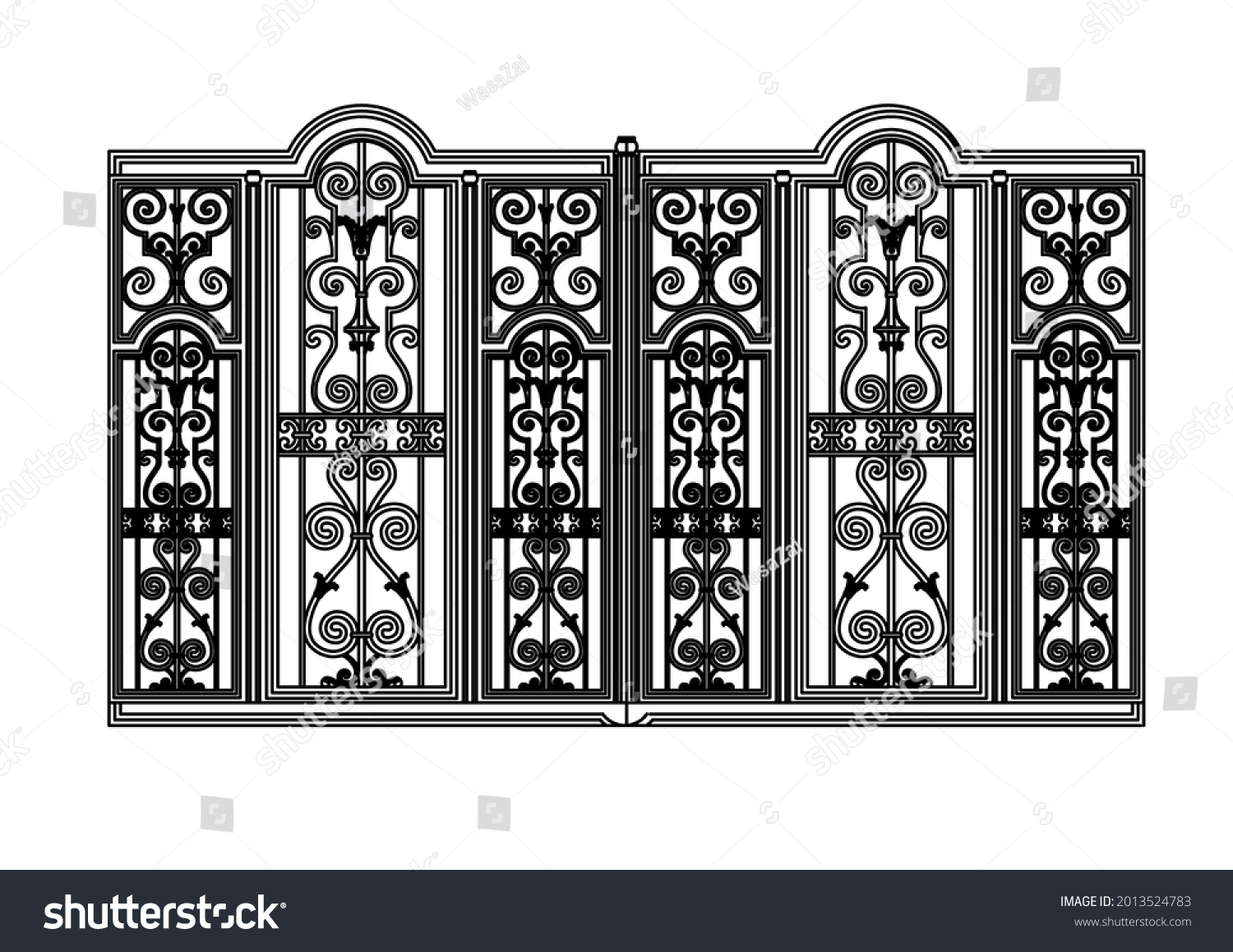 Home Office Gate Sketch Vector Design Stock Vector (Royalty Free ...