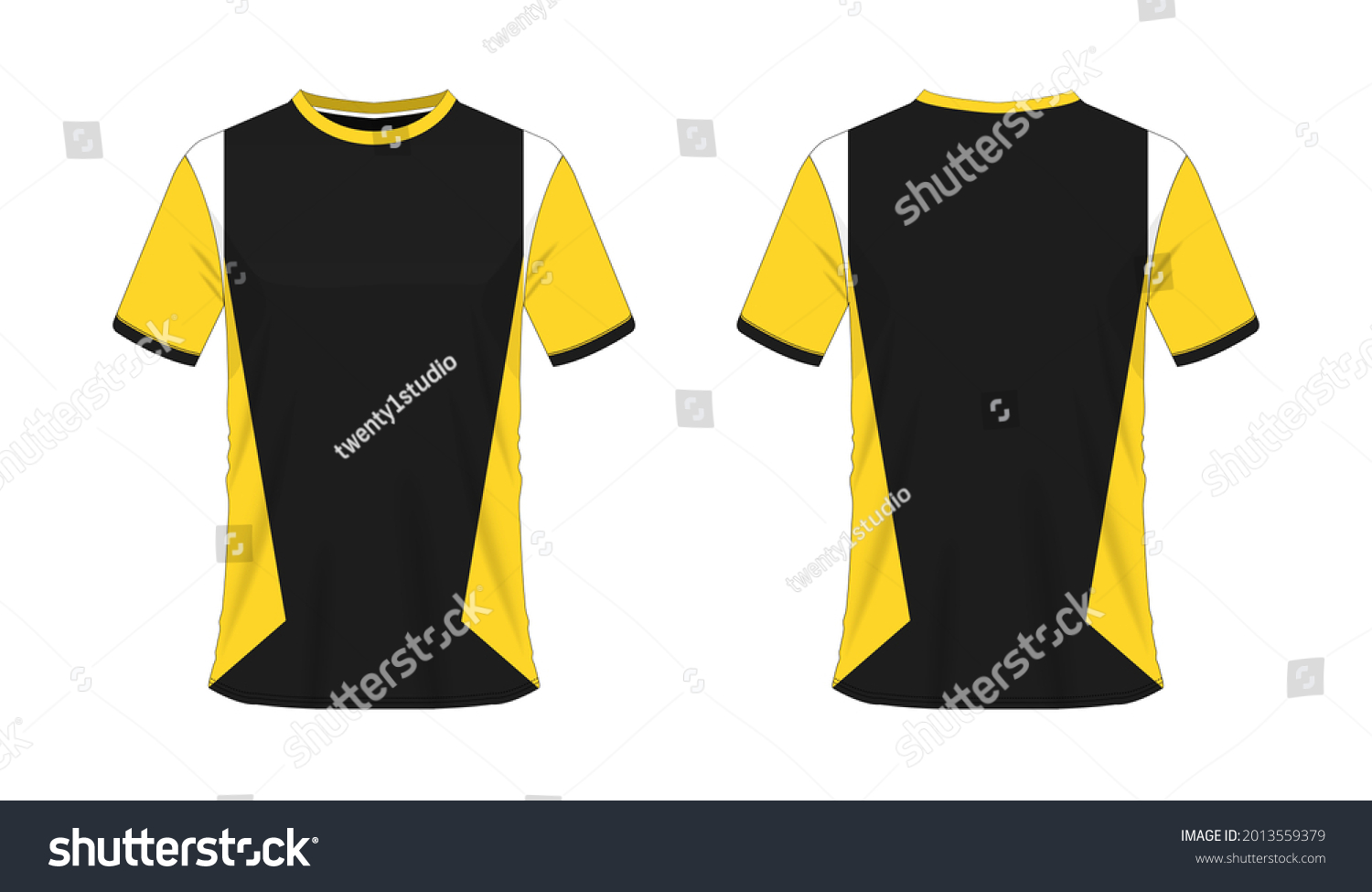 Tshirt Yellow Black Soccer Football Template Stock Vector (Royalty Free ...