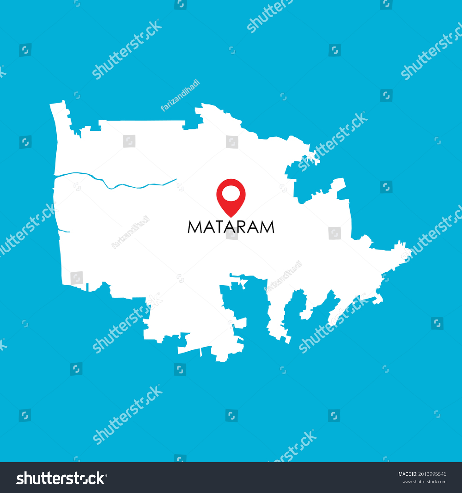 Stock Vector Map Of Mataram In Lombok Island West Nusa Tenggara Indonesia 2013995546 