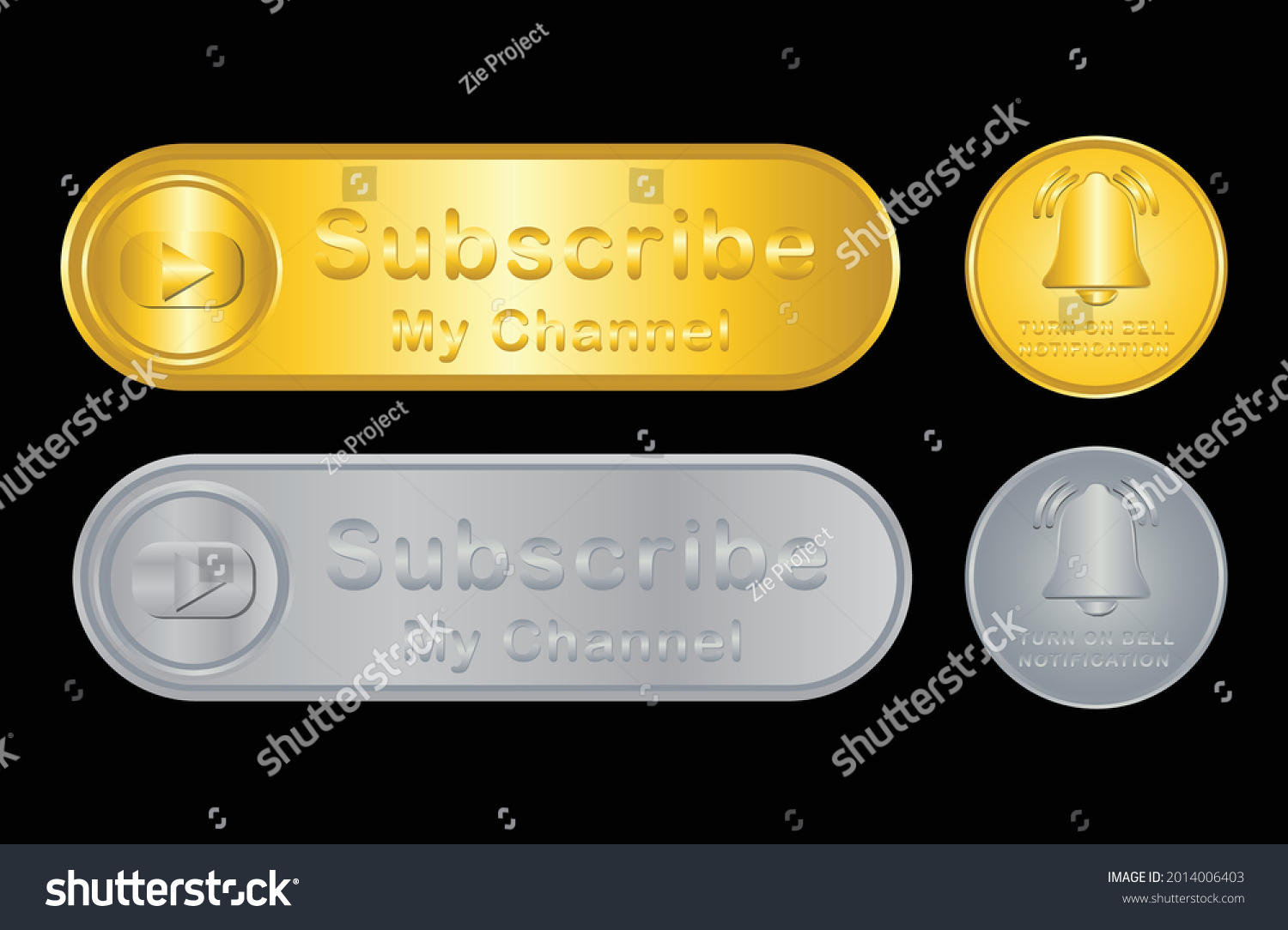 Subscribe My Channel Button Icon Set Stock Vector Royalty Free Subscribe My Channel Button Icon Set Stock Vector Royalty Free