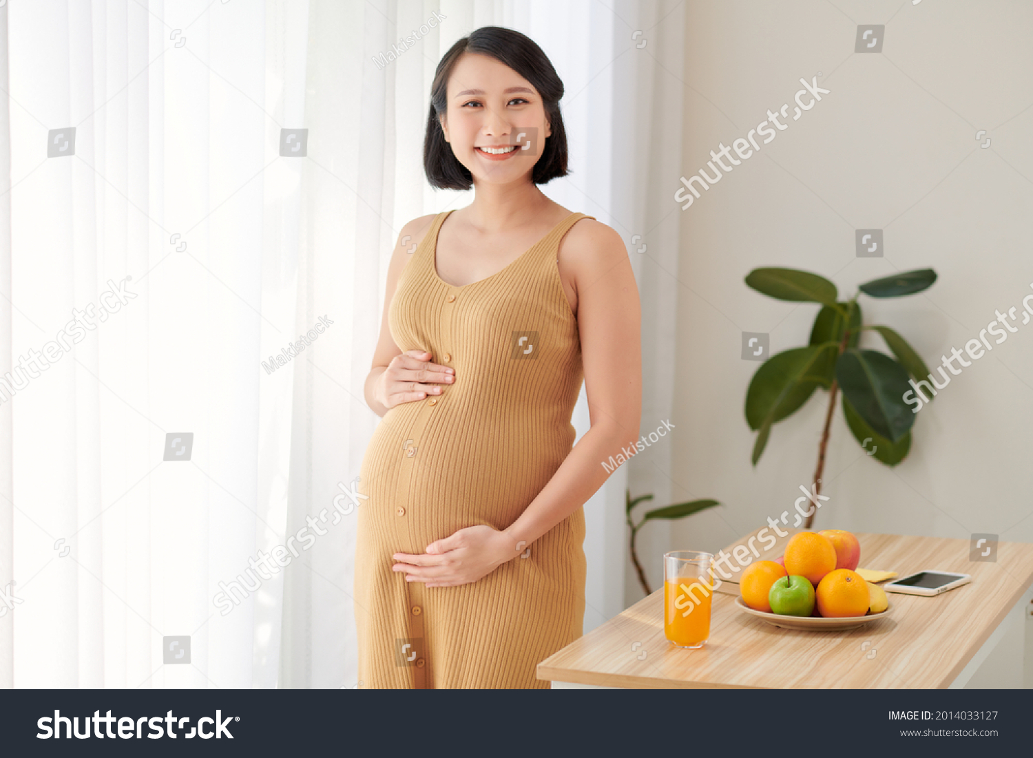 11127 Beautiful Pregnant Asian Woman Stock Photos