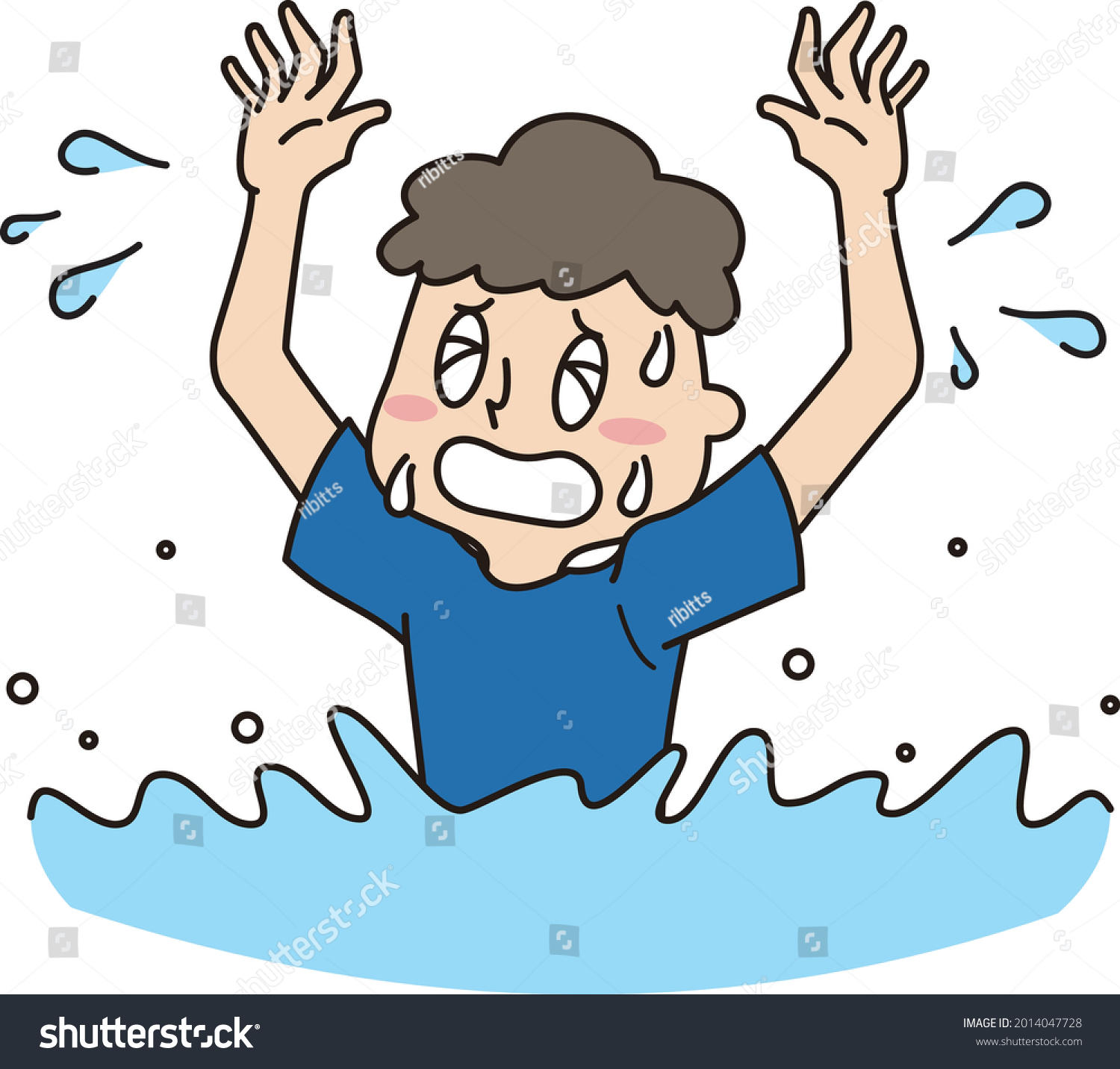 Illustration Boy Drowning River Stock Vector (Royalty Free) 2014047728 ...