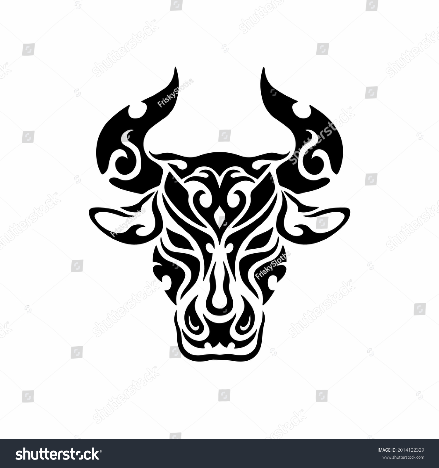 Tribal Bull Head Logo Tattoo Design Stock Vector (Royalty Free ...