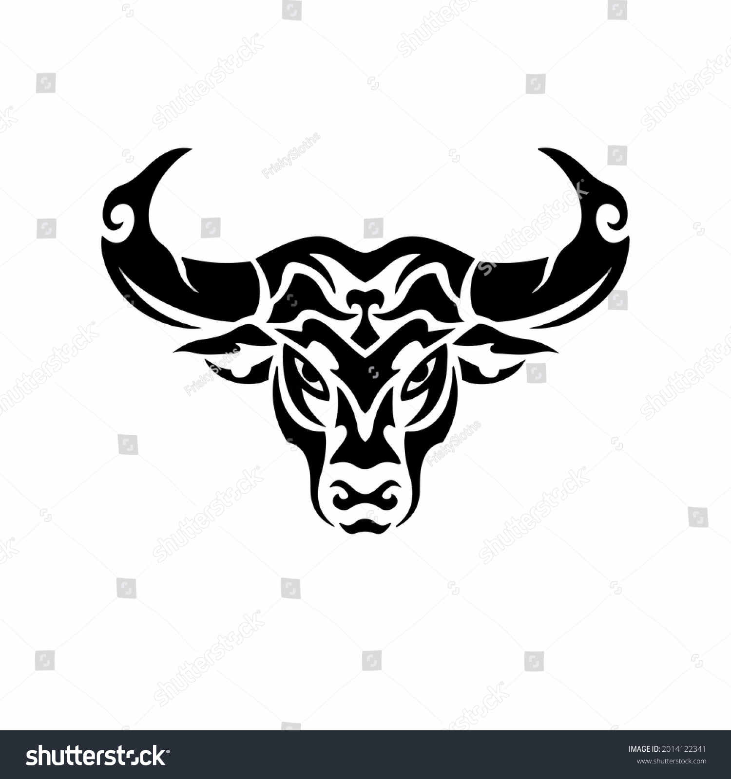 Tribal Bull Head Logo Tattoo Design Stock Vector (Royalty Free ...