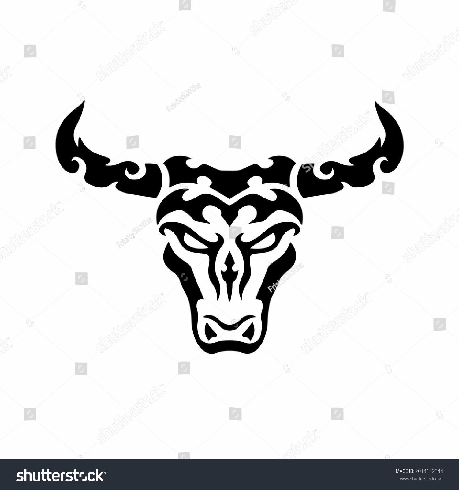 Tribal Bull Head Logo Tattoo Design Stock Vector (Royalty Free ...