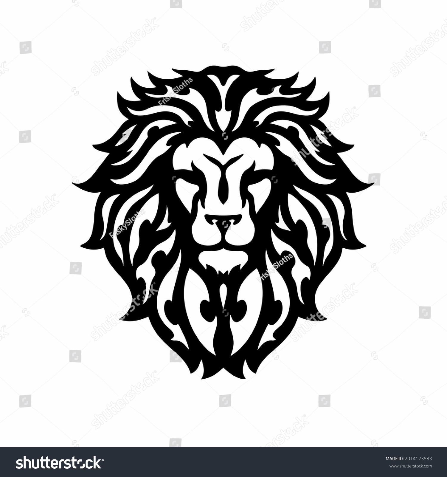 Tribal Lion Head Logo Tattoo Design Stock Vector (Royalty Free ...