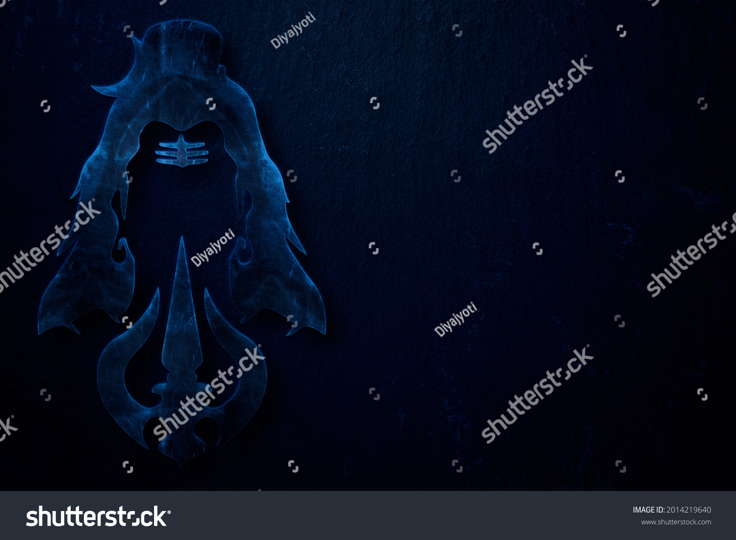 3d Lord Shiva Neon Blue Wallpaper Stock Illustration 2014219640 ...