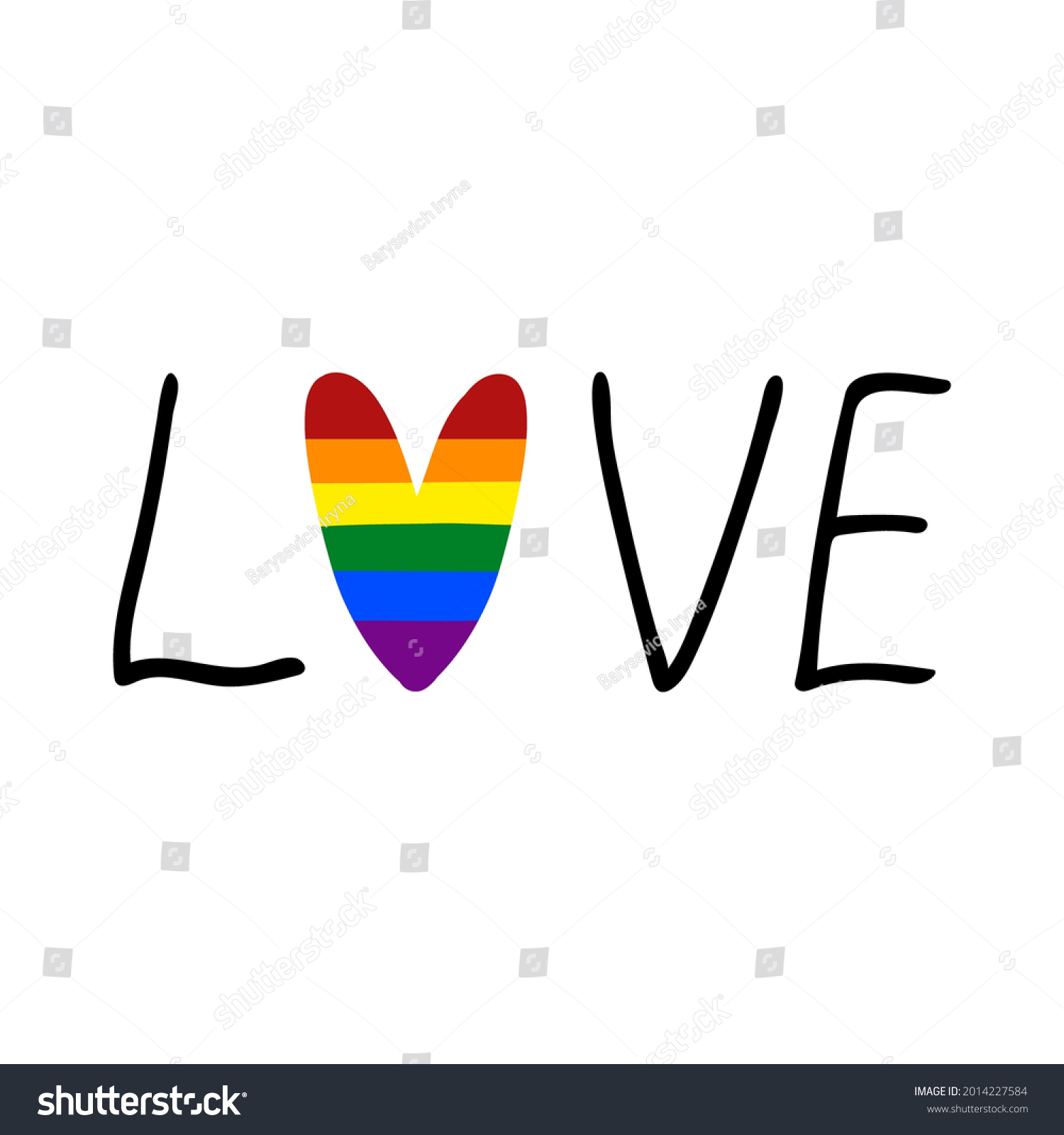 Love Lettering Pride Rainbow Heart Lgbt Stock Vector (Royalty Free ...