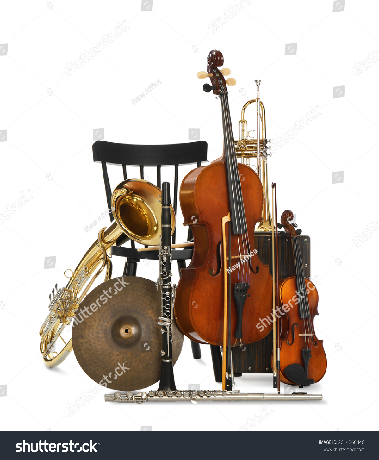Set Different Musical Instruments On White Stock Photo 2014260446 ...