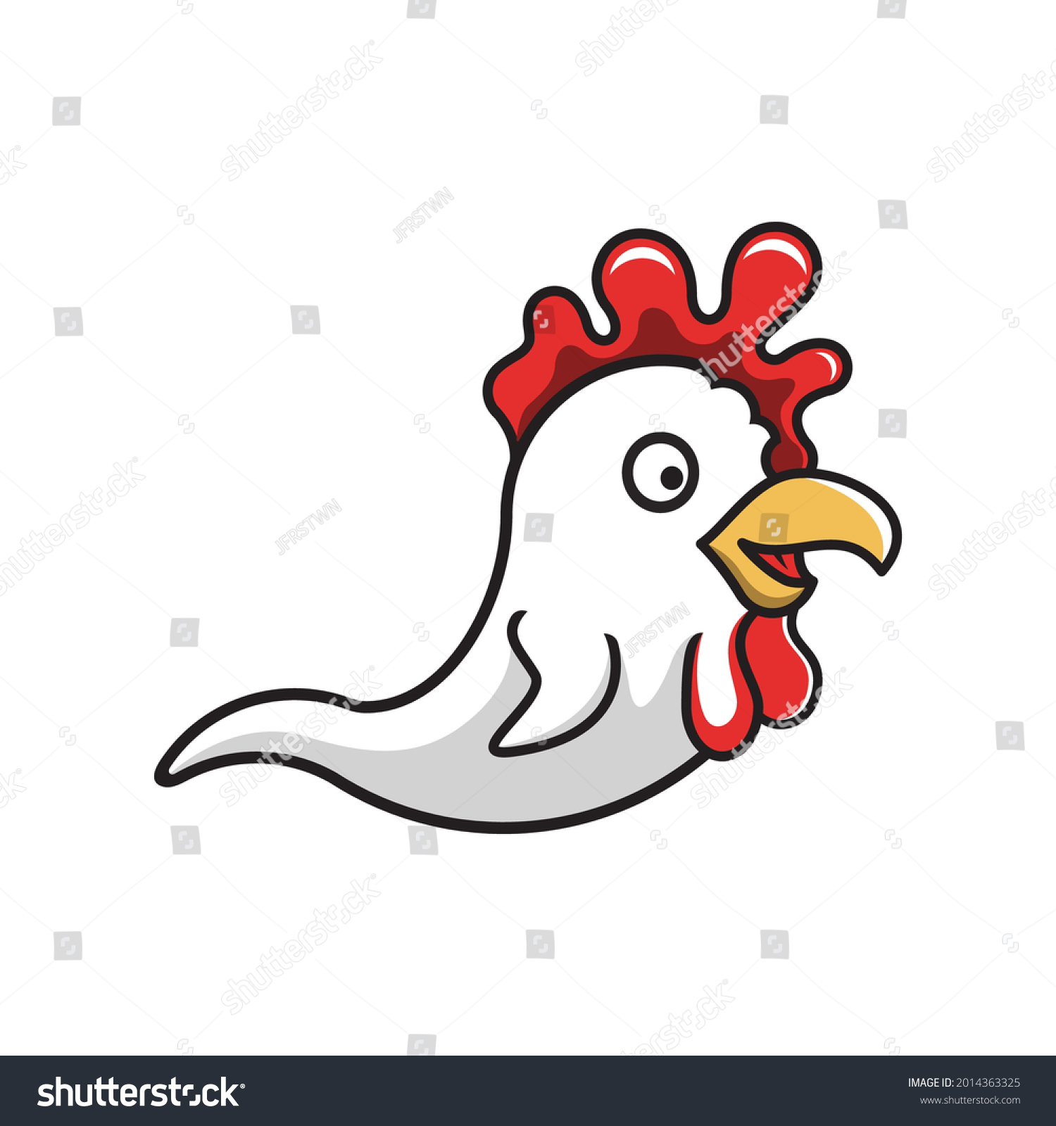 Chicken Ghost Cartoon Illustration Mascot Character Stock Vector ...