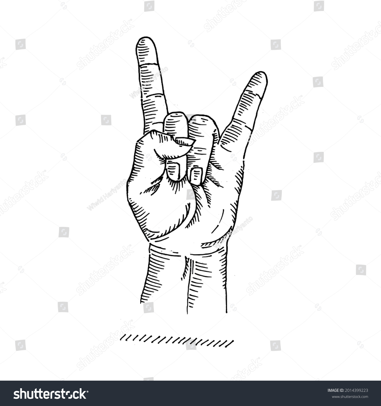 Hand Gesture Left Hand Pinkie Index Stock Vector (royalty Free 