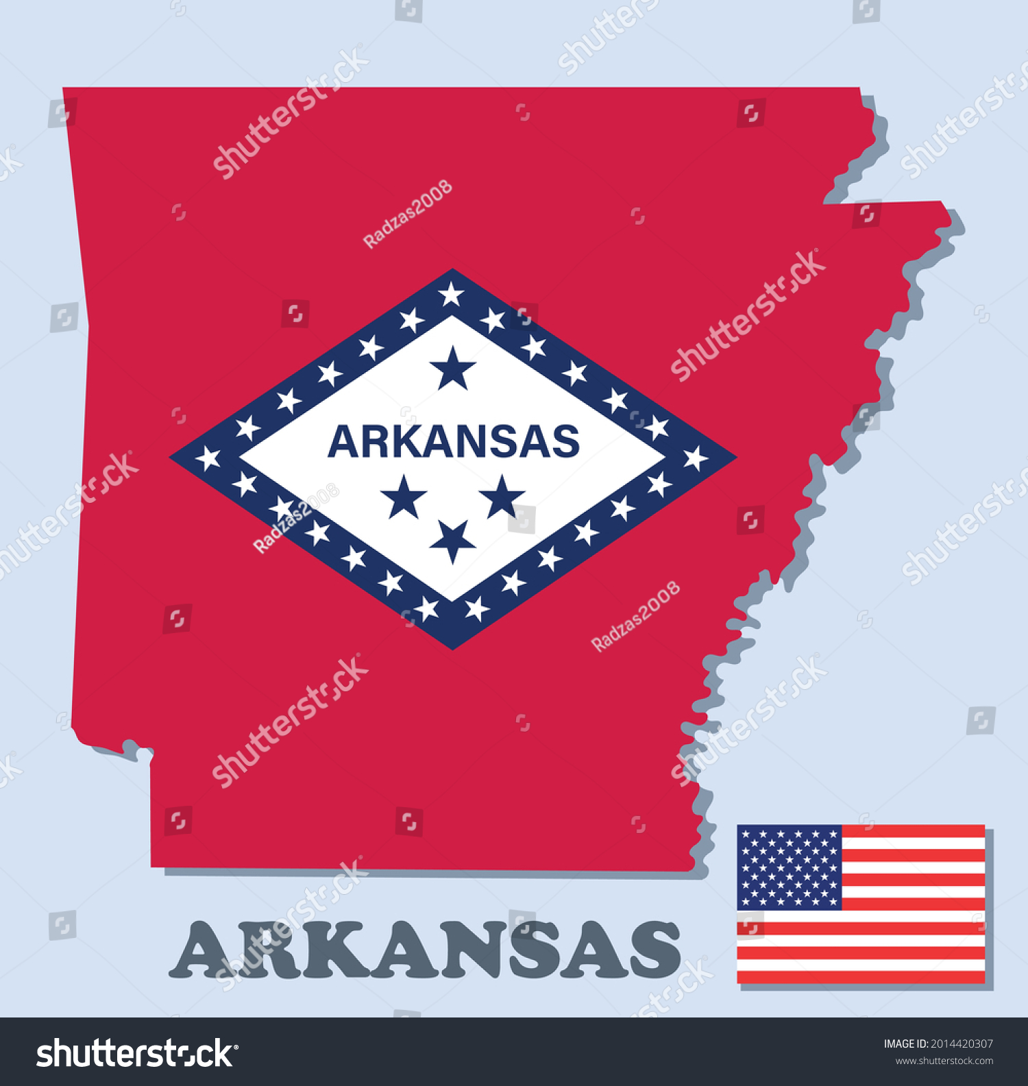 Vector Image State Outline Arkansas Stock Vector Royalty Free   Stock Vector Vector Image State Outline Arkansas 2014420307 