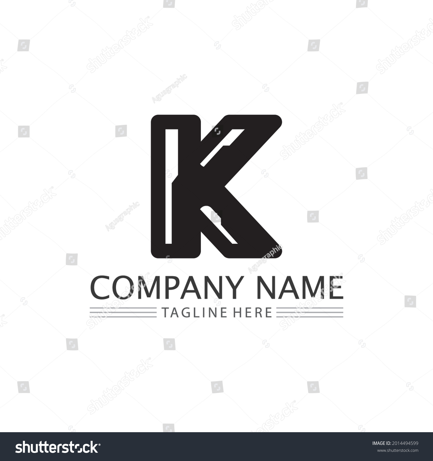 K Logo Design K Letter Font Stock Vector (Royalty Free) 2014494599 ...