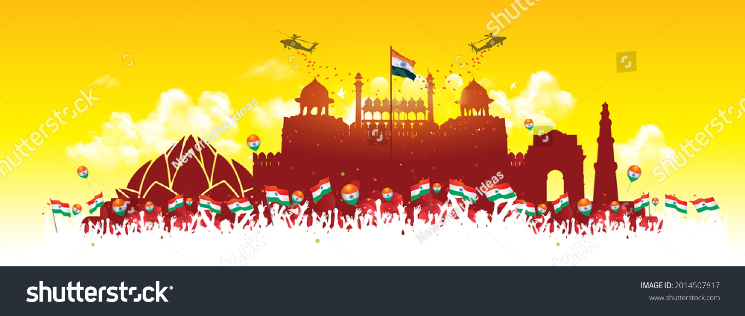 Indian Independence Day Concept Background Banner Stock Vector (Royalty ...