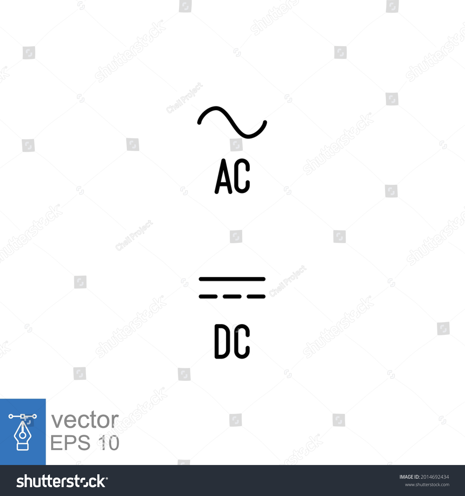 Direct Alternating Current Dc Ac Symbol Stock Vector Royalty Free