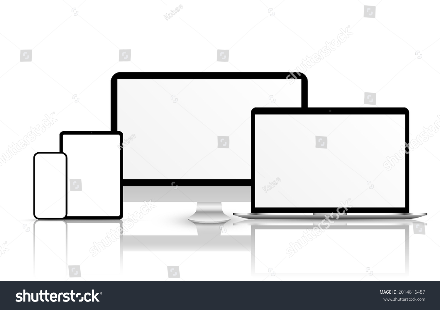 Screen Vector Mockup Mockup Phone Laptop Stock Vector (Royalty Free ...