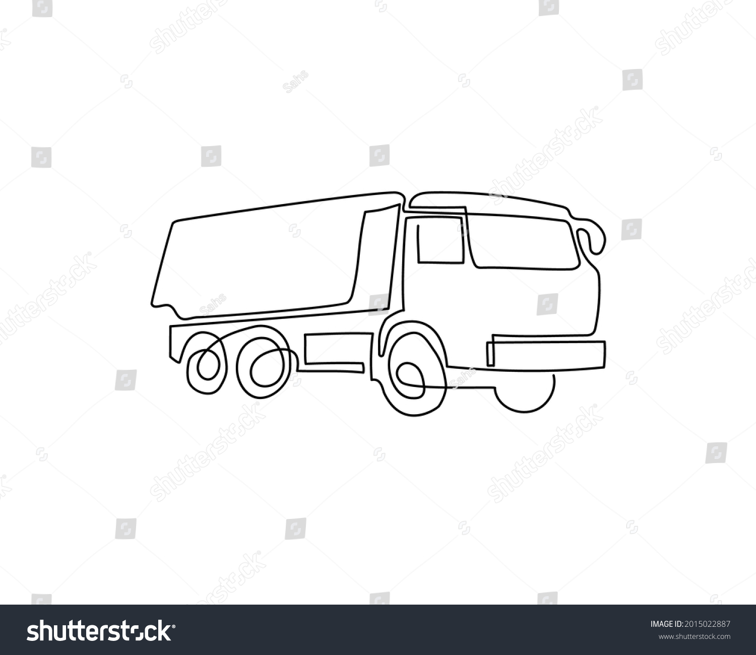 Dump Truck Continuous Line Drawing One Stock Vector Royalty Free Shutterstock