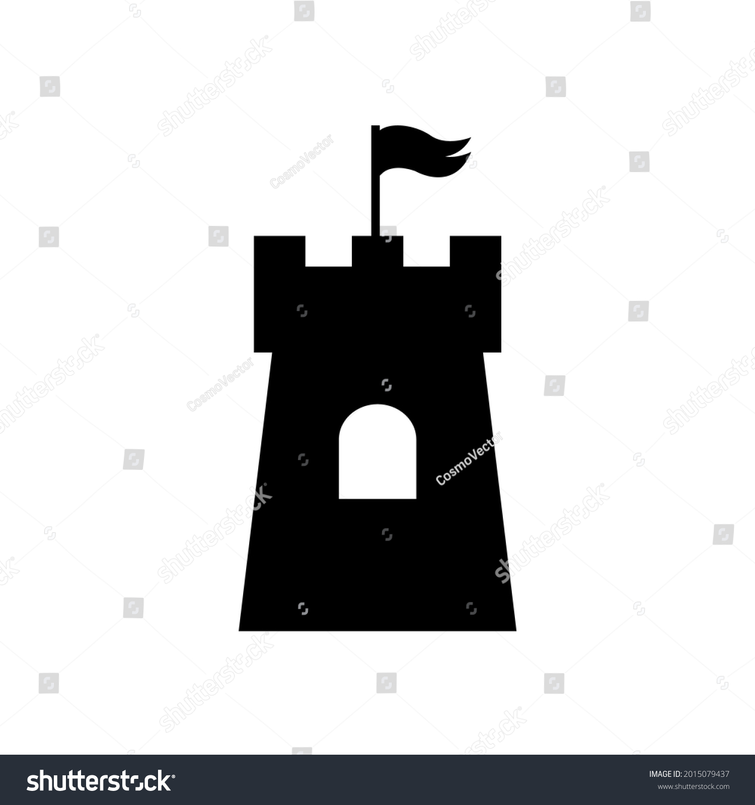 Castle Icon Tower Logo Isolated On Stock Vector (Royalty Free ...