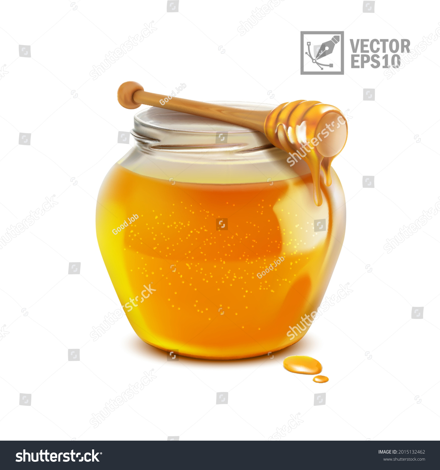 3d Realistic Isolated Vector Honey Jar Stock Vector (Royalty Free ...