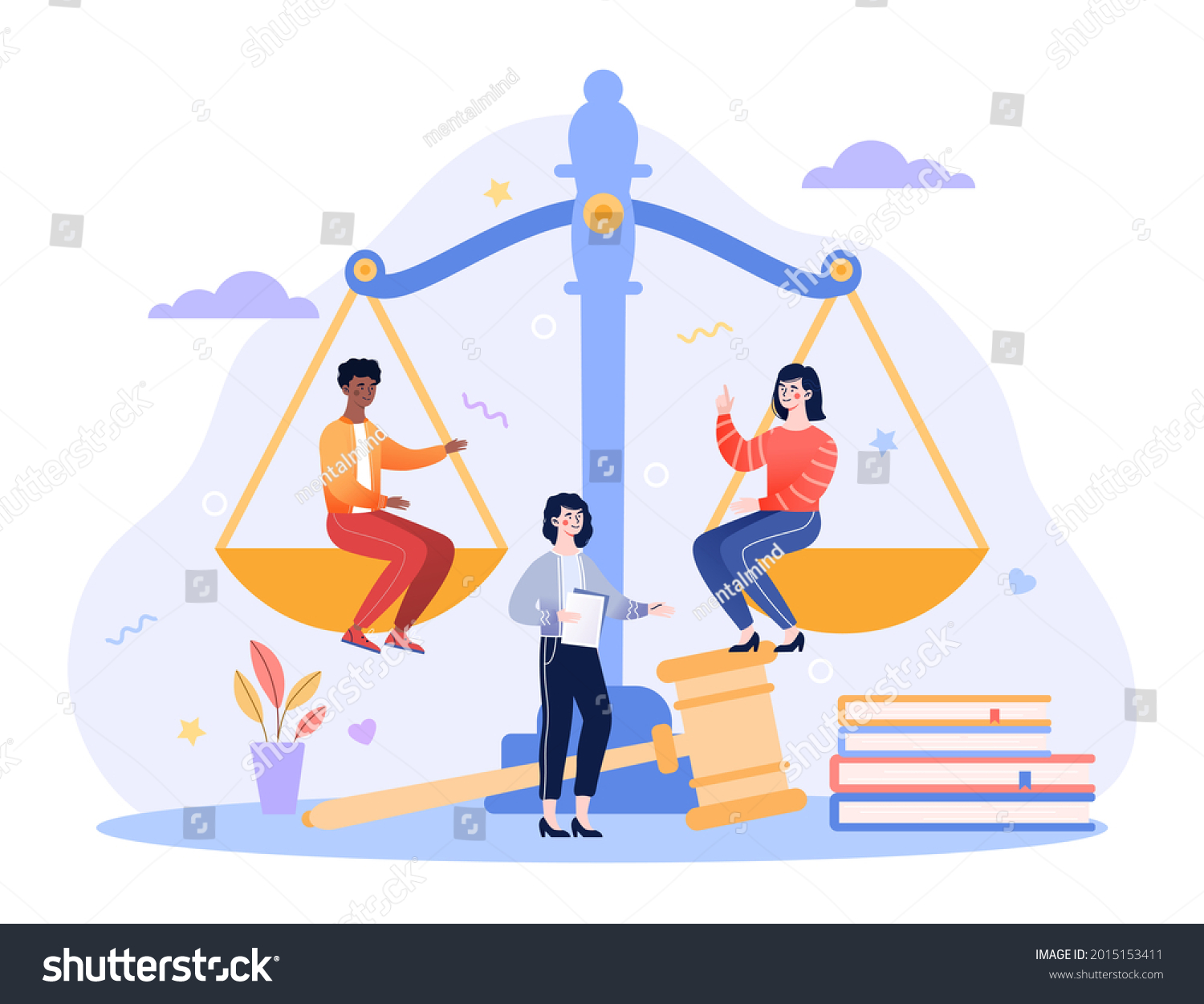 Concept Fairness Justice Equality Freedom Measurement Stock Vector ...